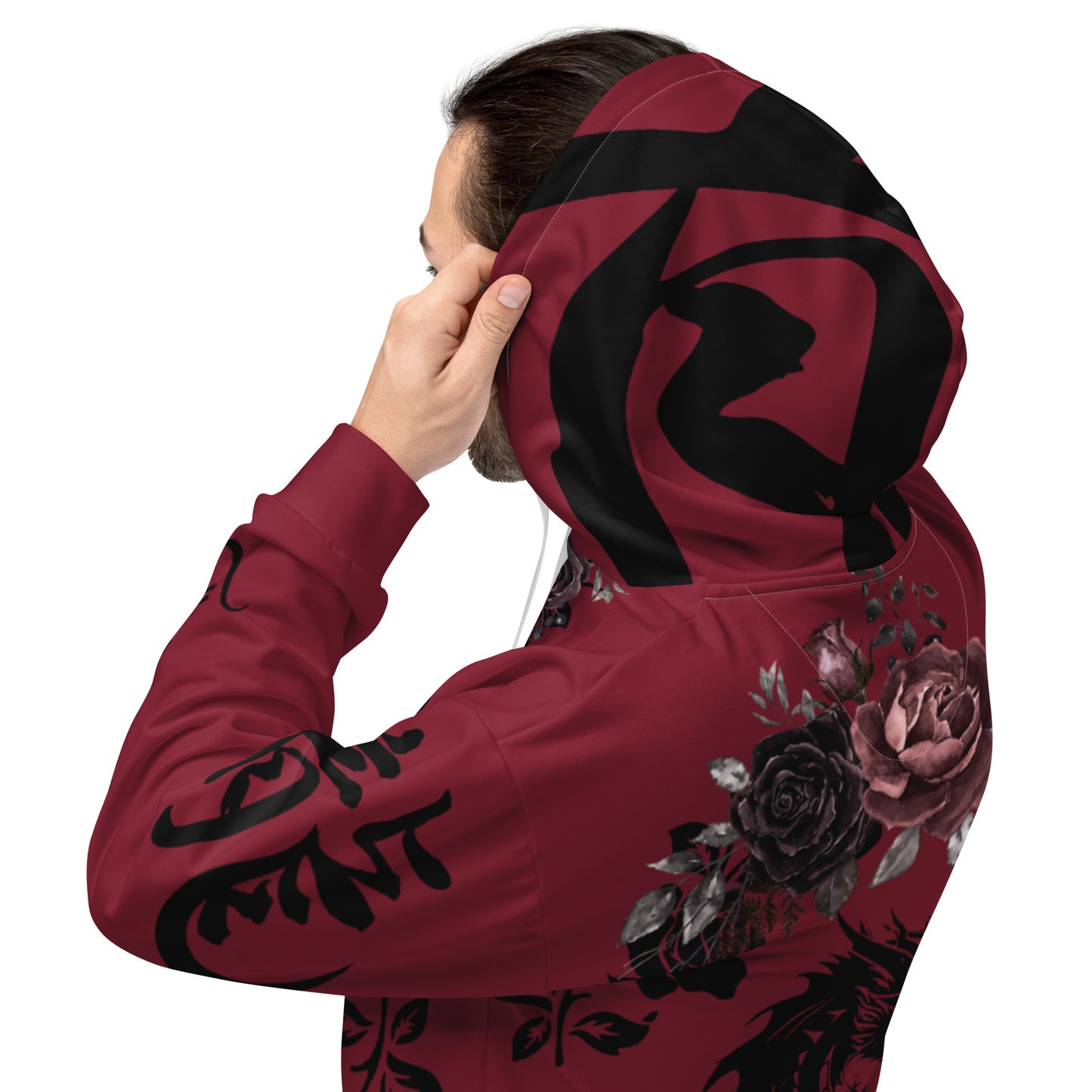 Black Crimson Rose Hoodie