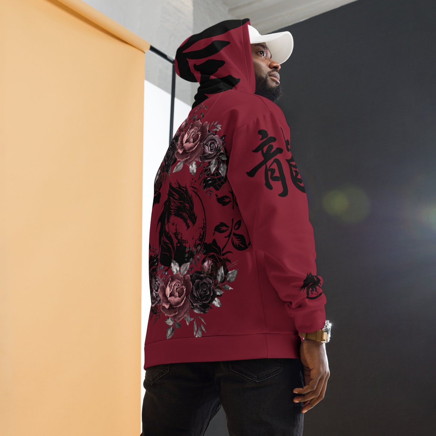 Black Crimson Rose Hoodie