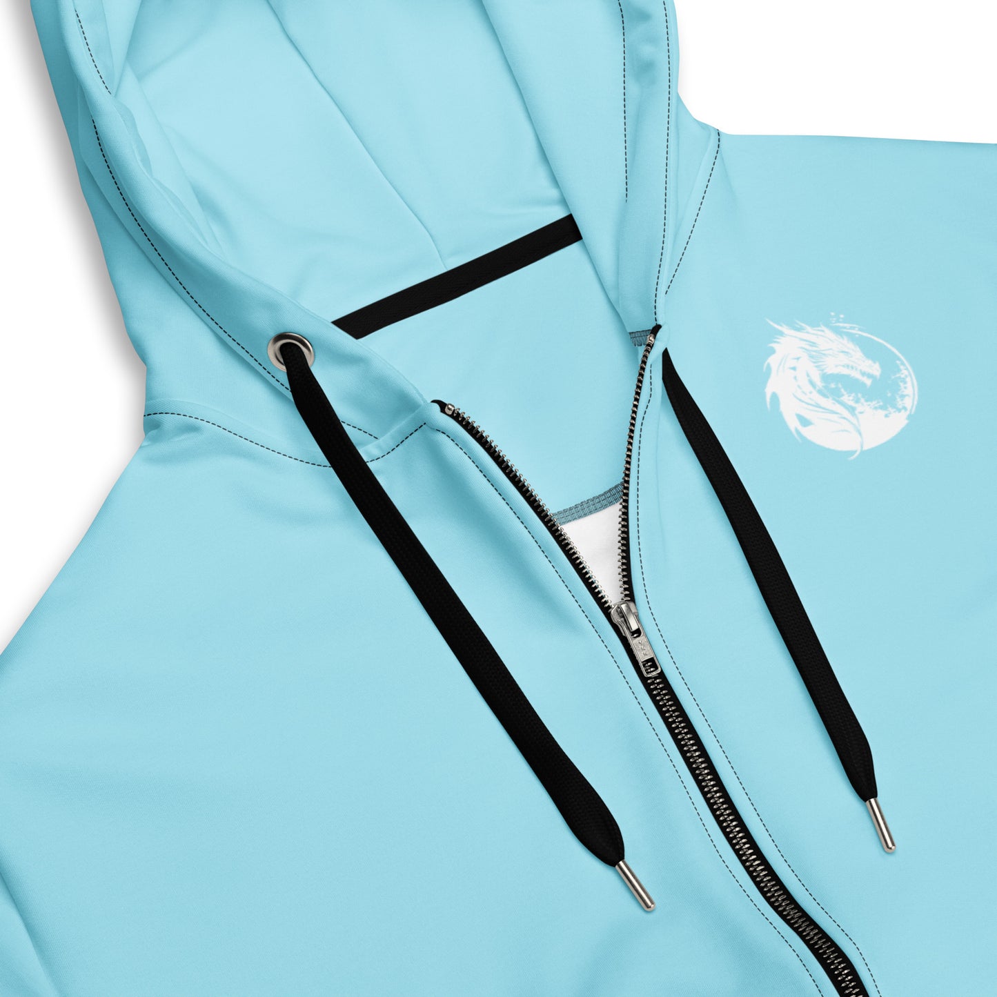 Blue Casual Zip Hoodie