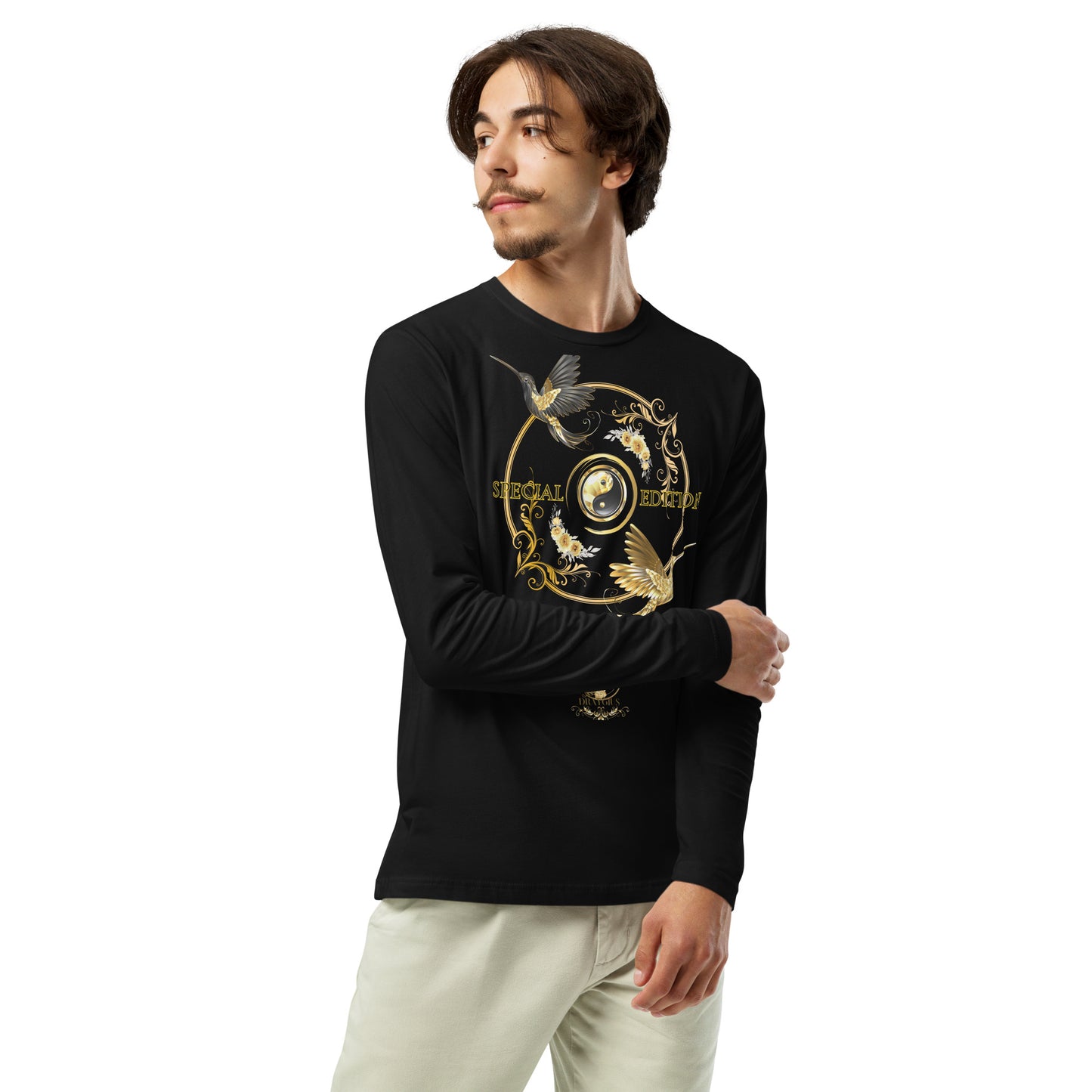 DYG Golden Hummingbird Long Sleeve Fitted Crew