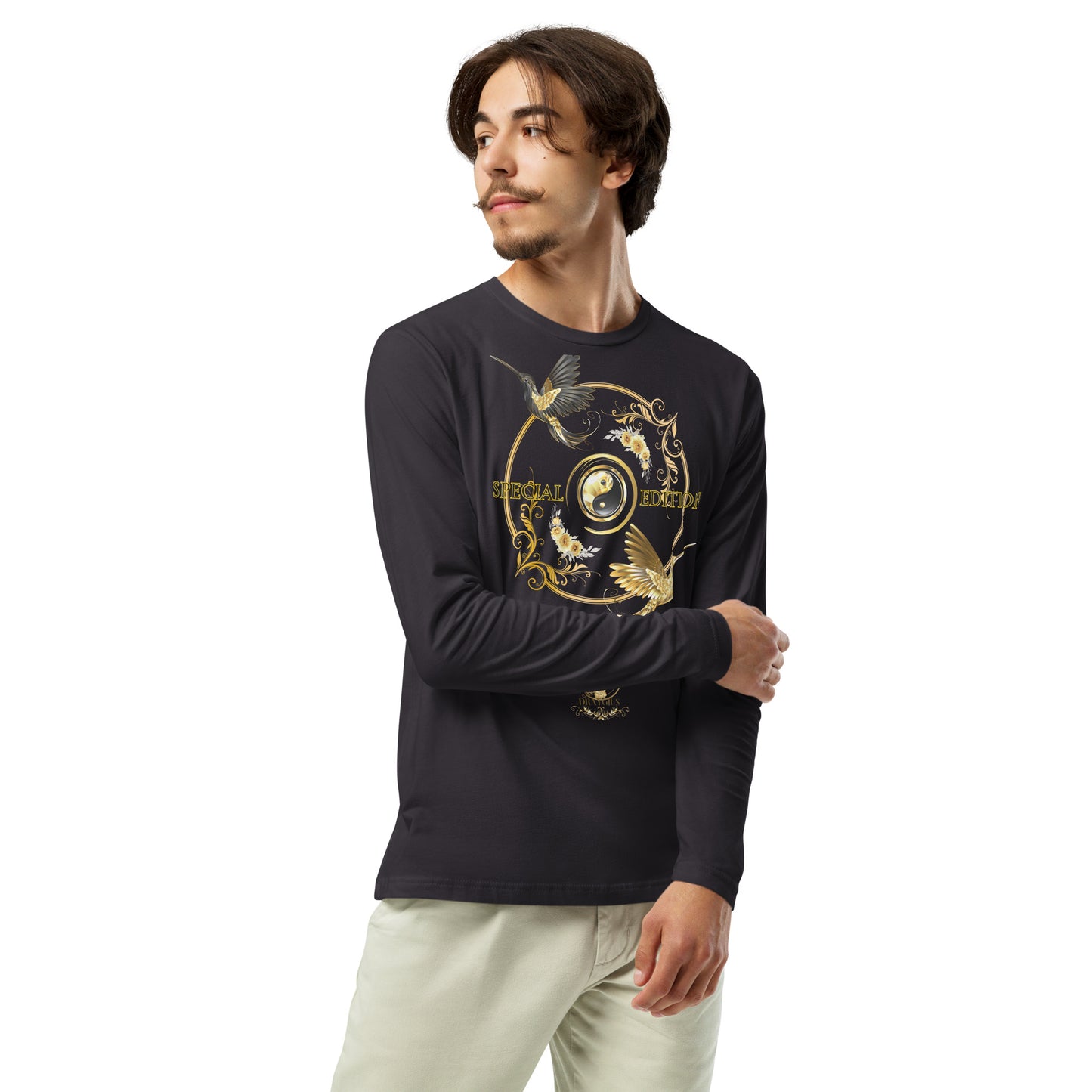 DYG Golden Hummingbird Long Sleeve Fitted Crew