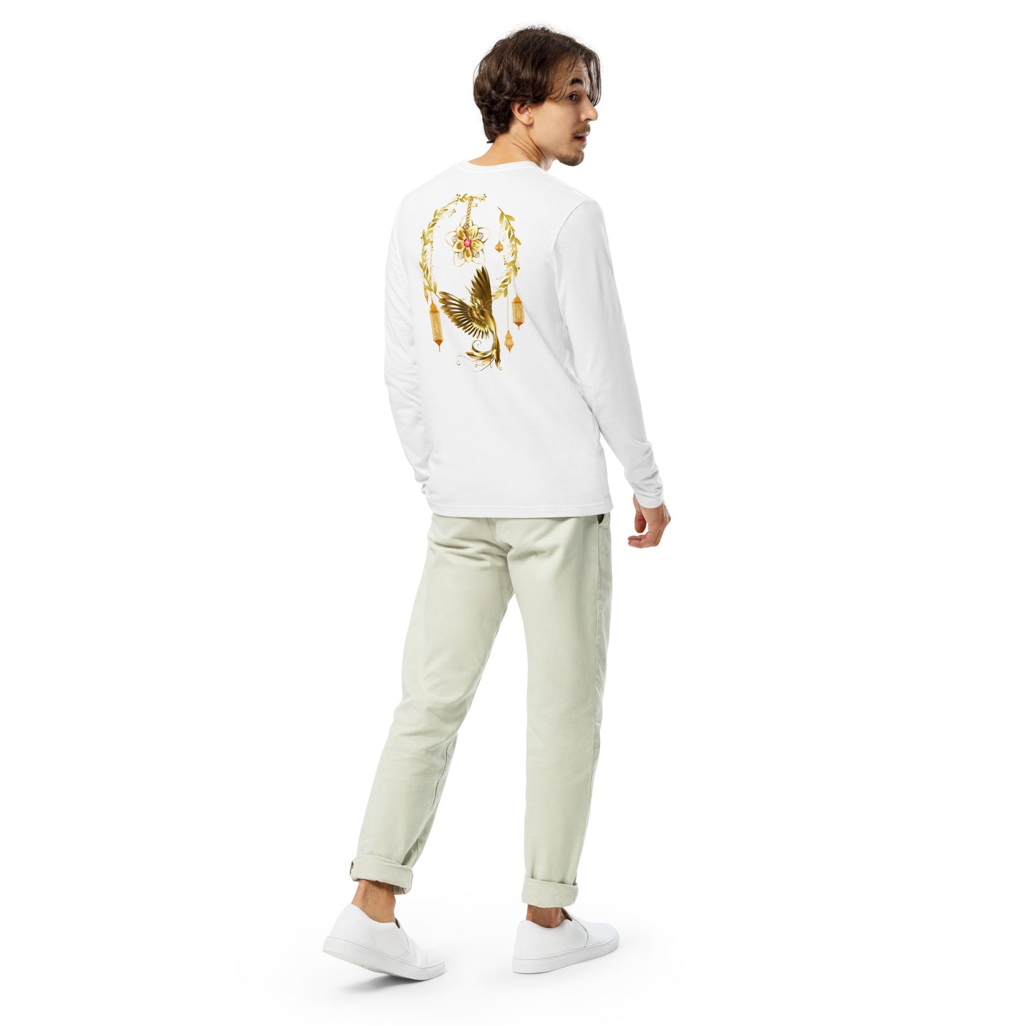 DYG Golden Hummingbird Long Sleeve Fitted Crew