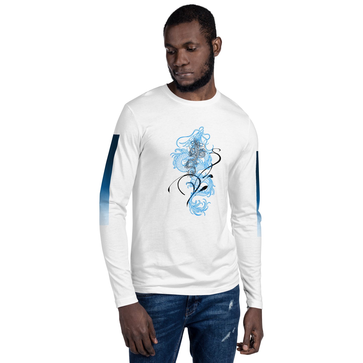 Azure Dragon Long Sleeve Fitted Shirt