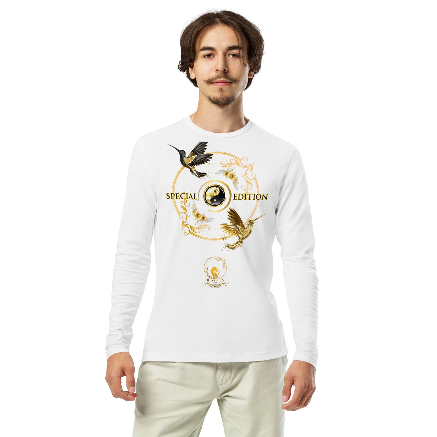 DYG Golden Hummingbird Long Sleeve Fitted Crew