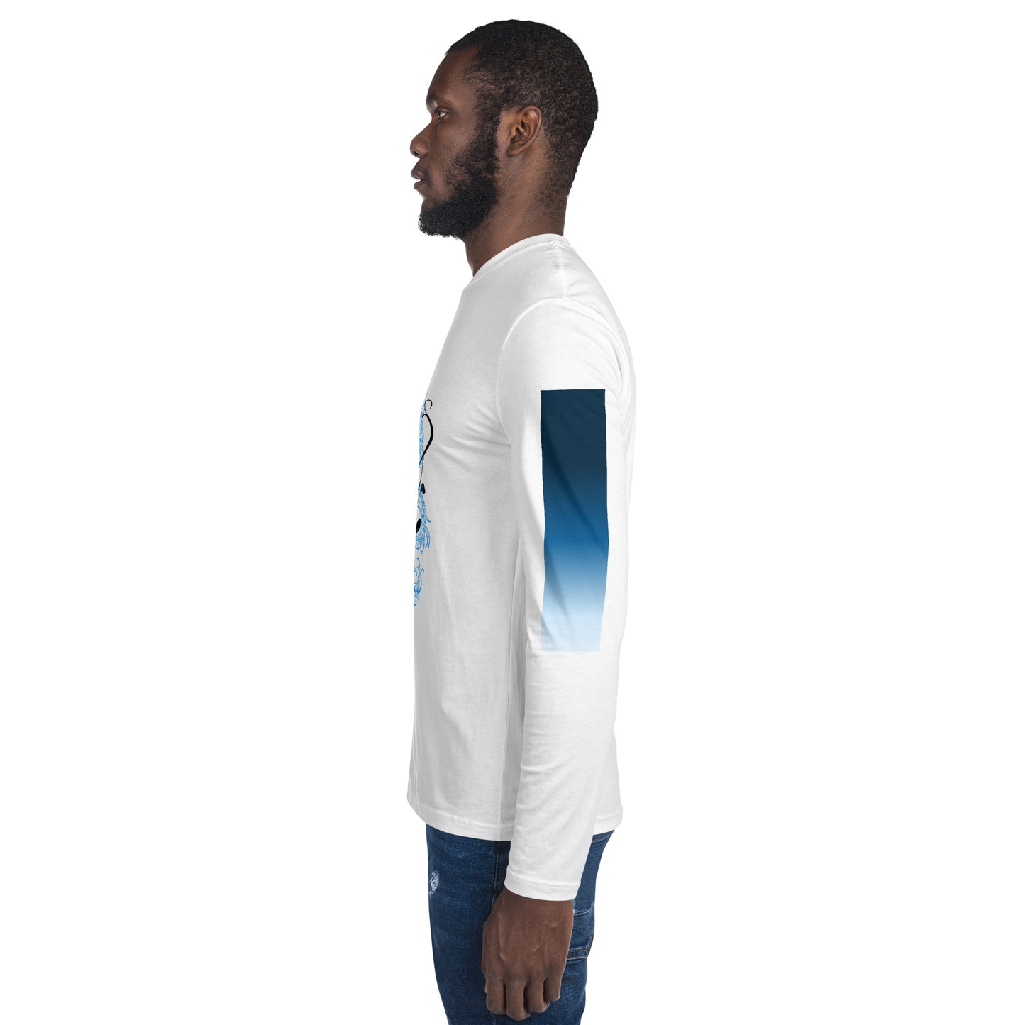 Azure Dragon Long Sleeve Fitted Shirt