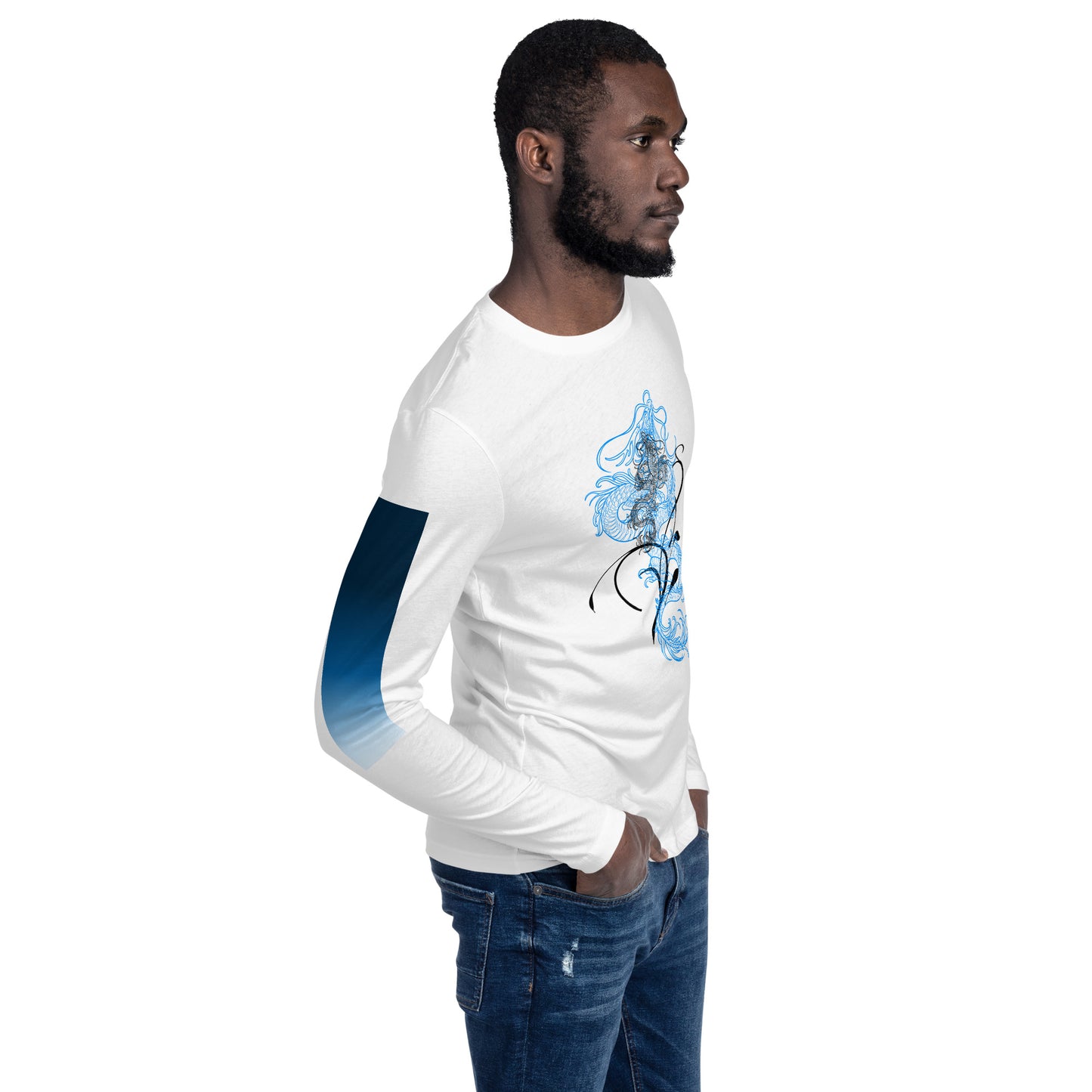 Azure Dragon Long Sleeve Fitted Shirt