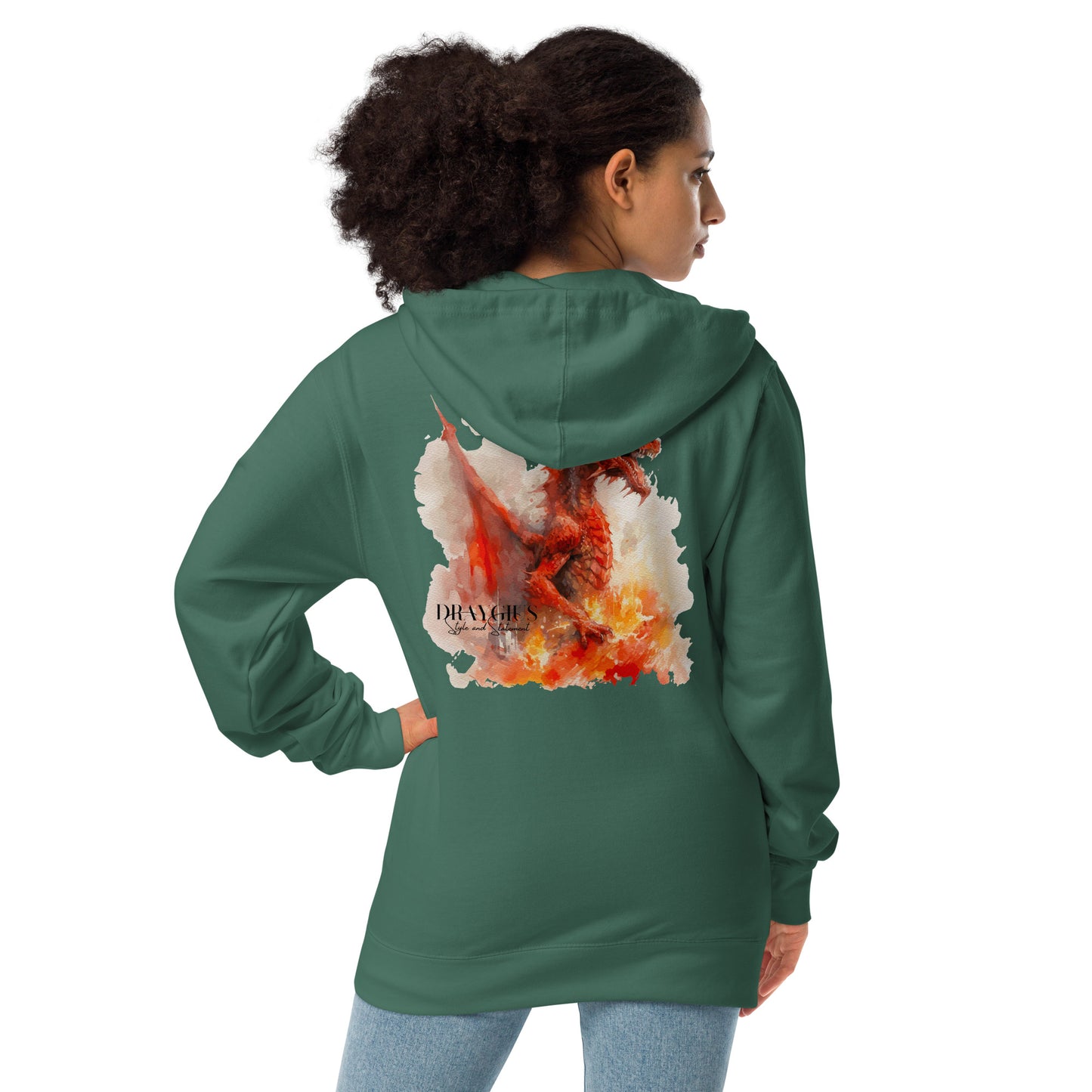 Painted Dragon zip Hoodie