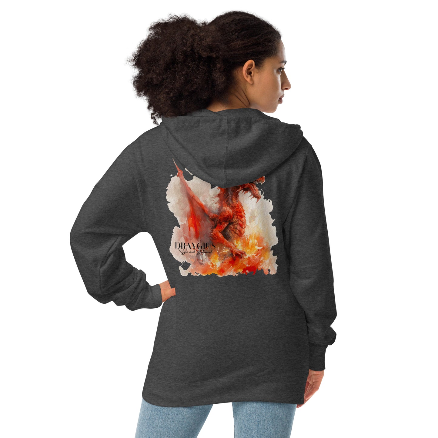 Painted Dragon zip Hoodie