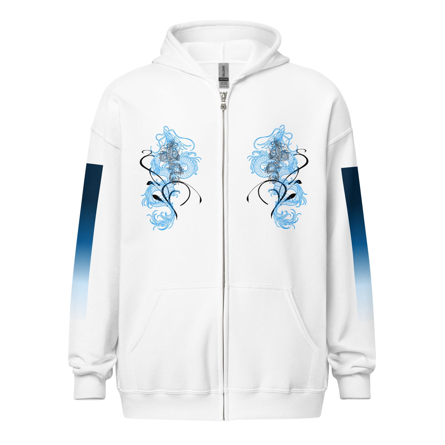 Azure Dragon heavy zip hoodie