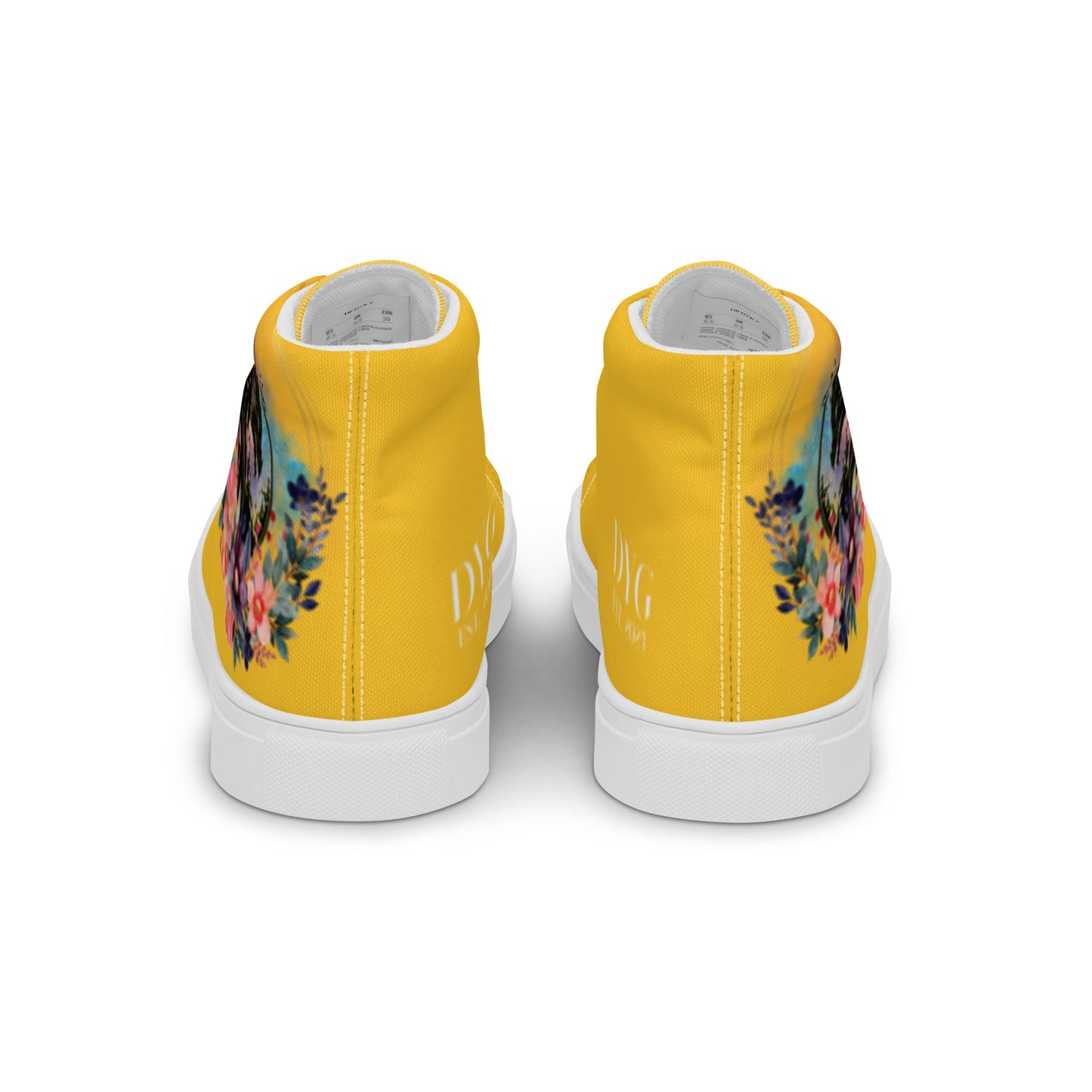 Floral Yellow high tops (women's)