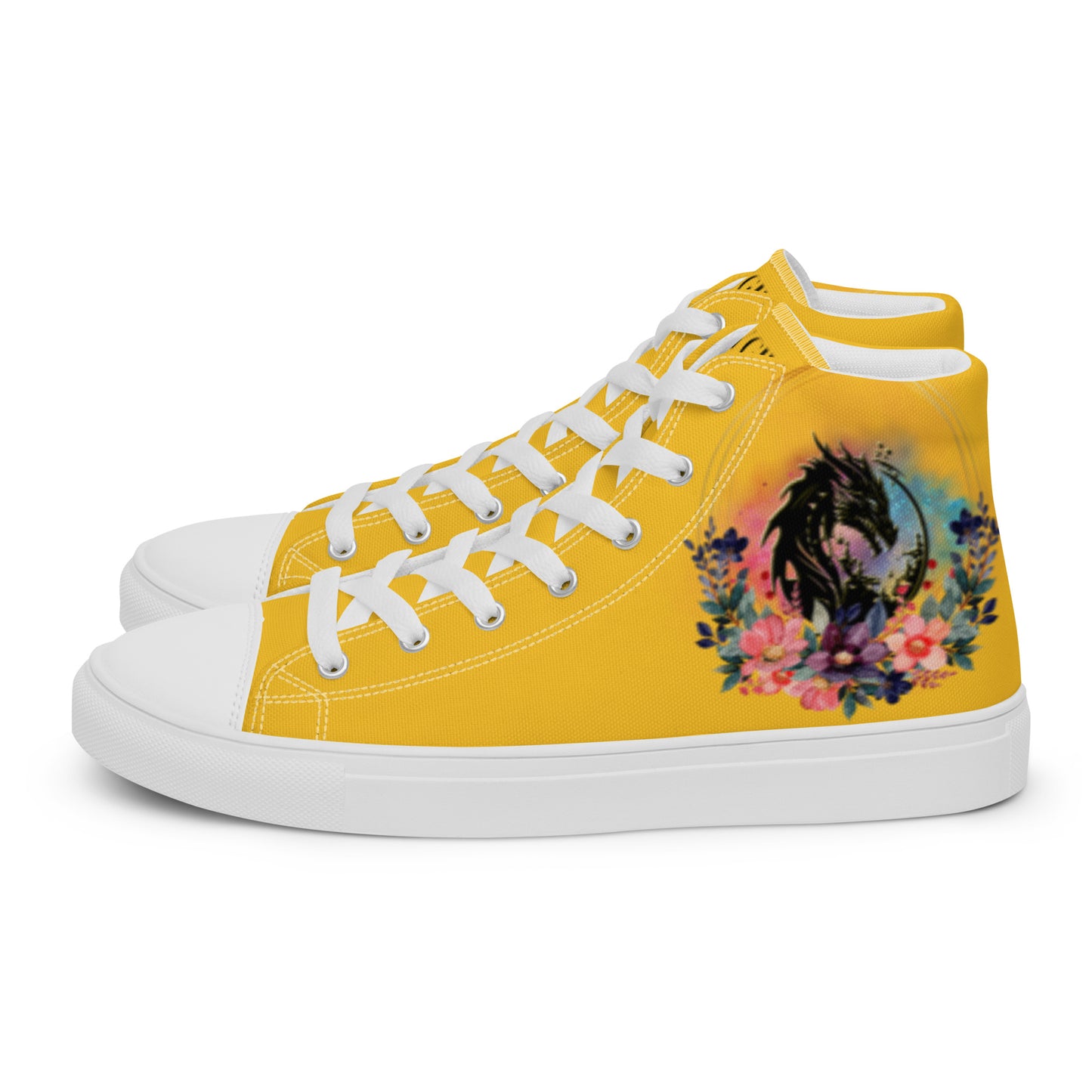 Floral Yellow high tops (women's)