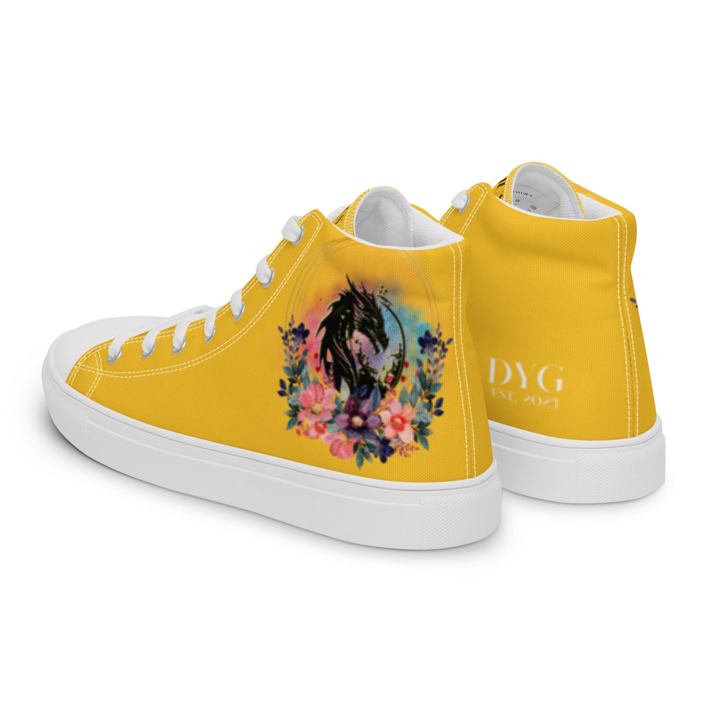 Floral Yellow high tops (women's)