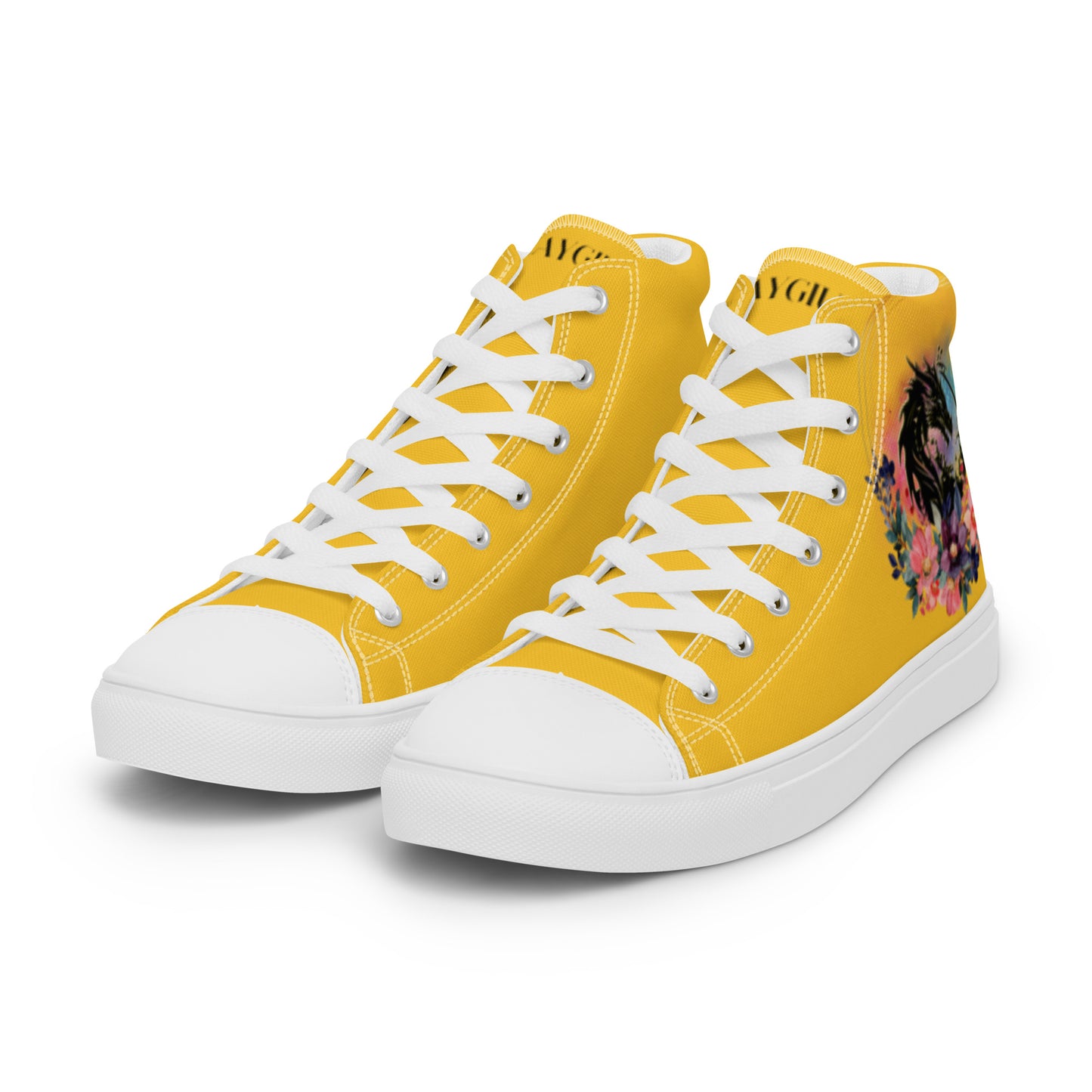 Floral Yellow high tops (women's)