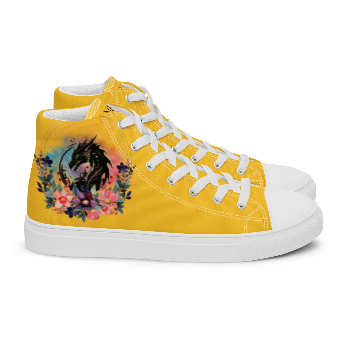 Floral Yellow high tops (women's)