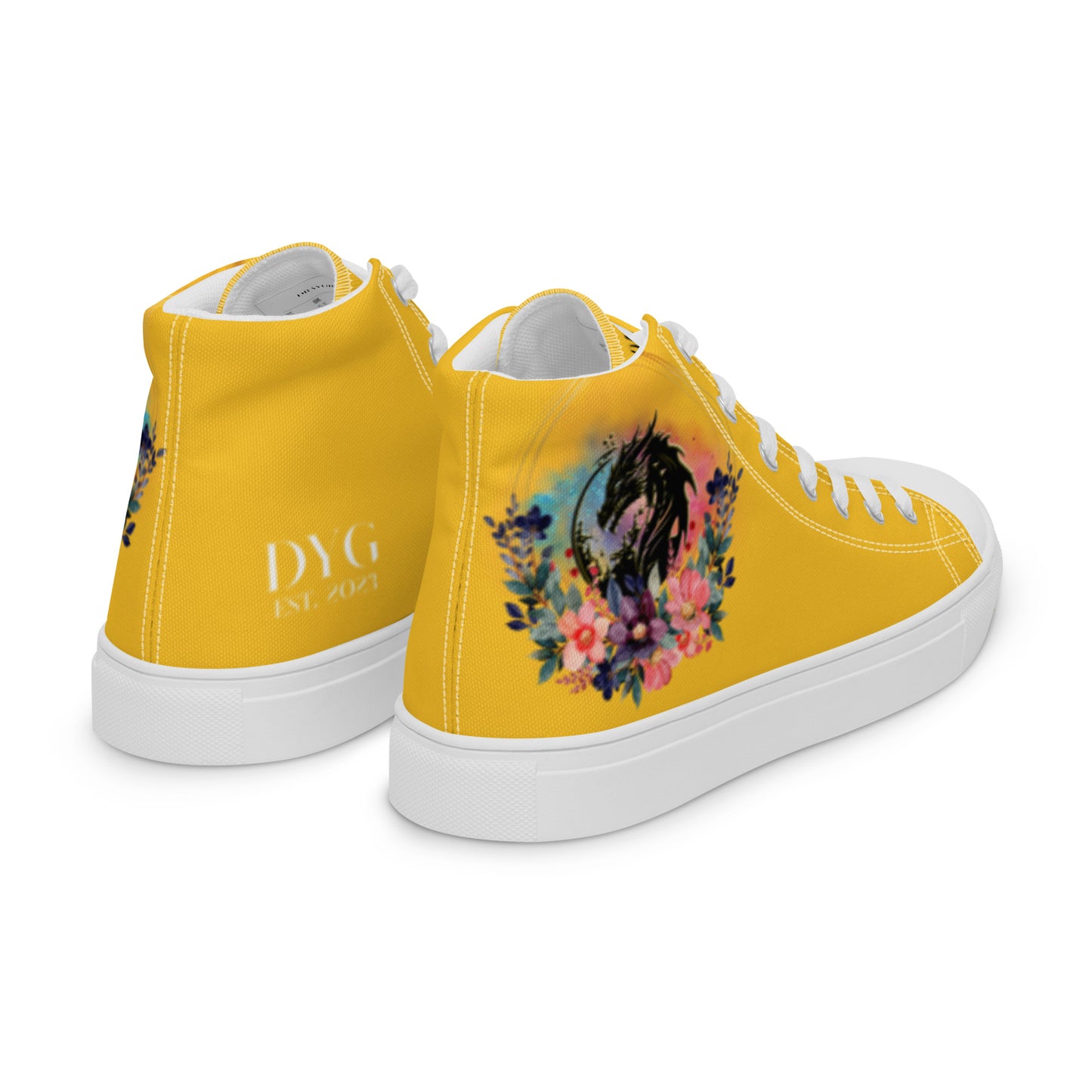 Floral Yellow high tops (women's)